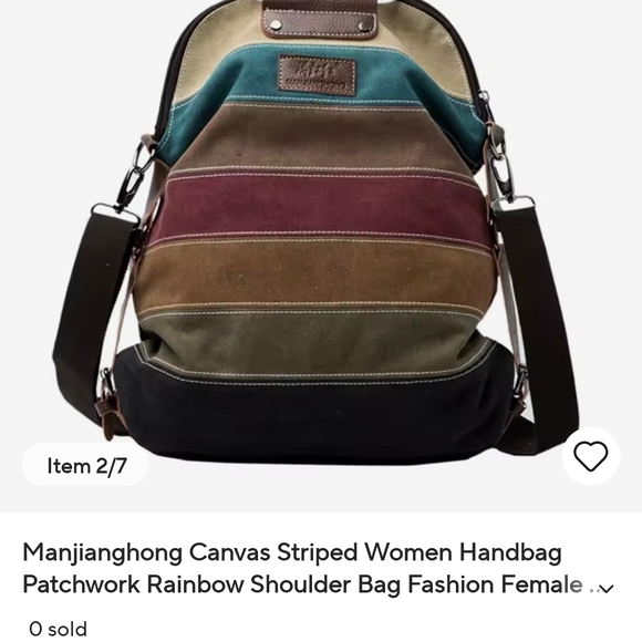 Striped Multi-Color Women's Backpack - Picture 2 of 7